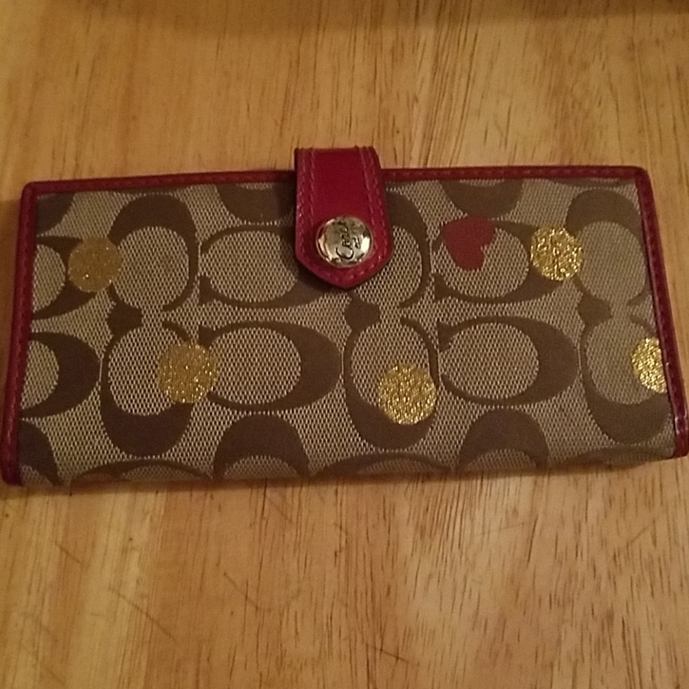 Red/tan Coach Wallet
